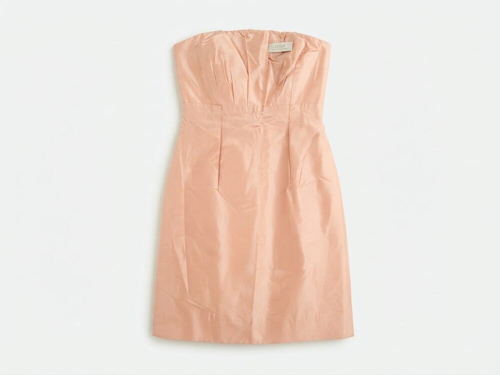 Vintage J.Crew Bridal 4P Strapless Dress Silk Formal Blush Ivory Wedding 17665